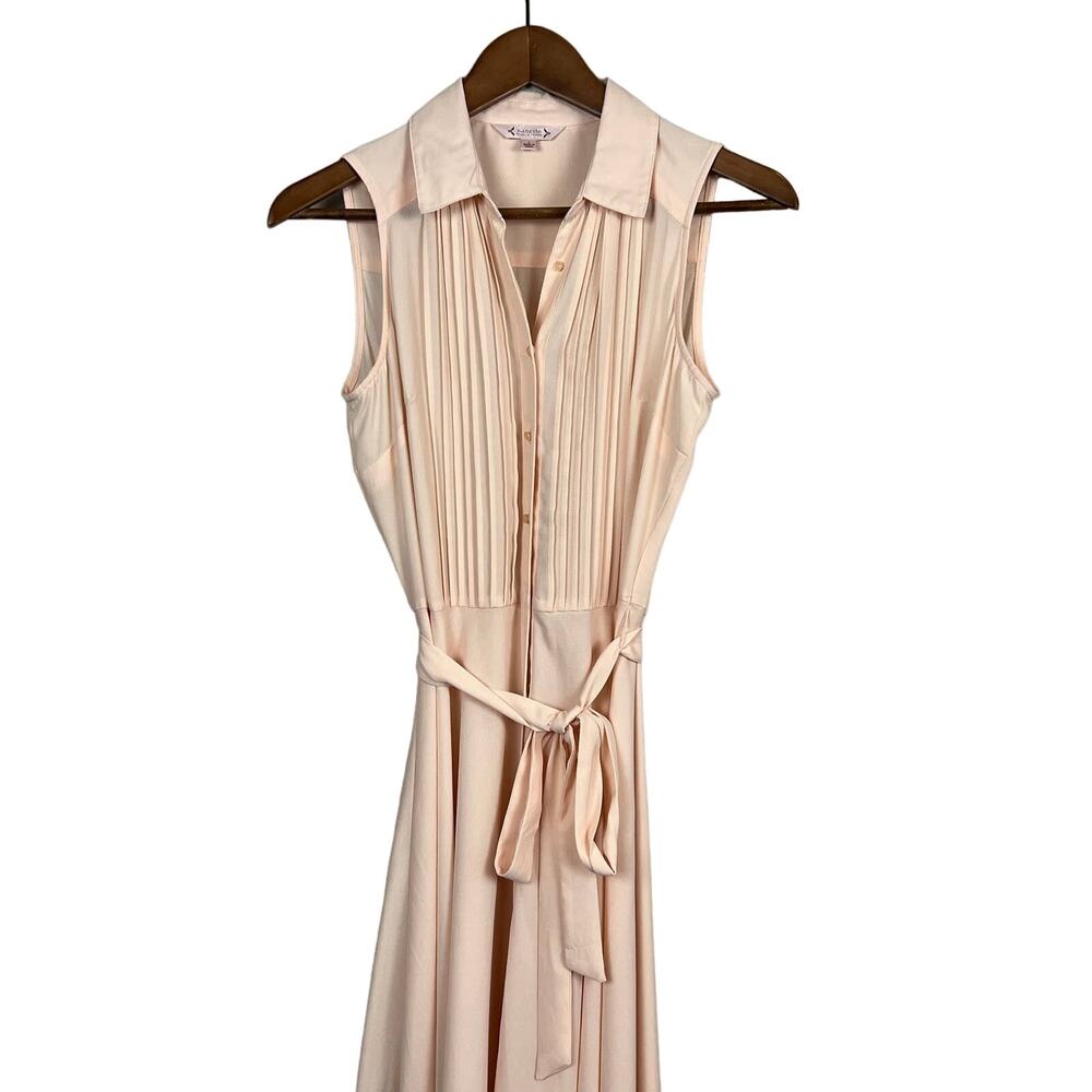 Nanette Lepore Y2K Shirt Dress Short Sleeveless Button Front Blush DIY - 2